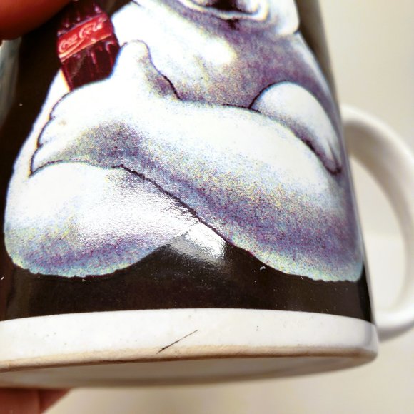 1997 Coca-Cola Mug Polar Bear Sunglasses Christmas Stars Gibson Vintage - Picture 8 of 9